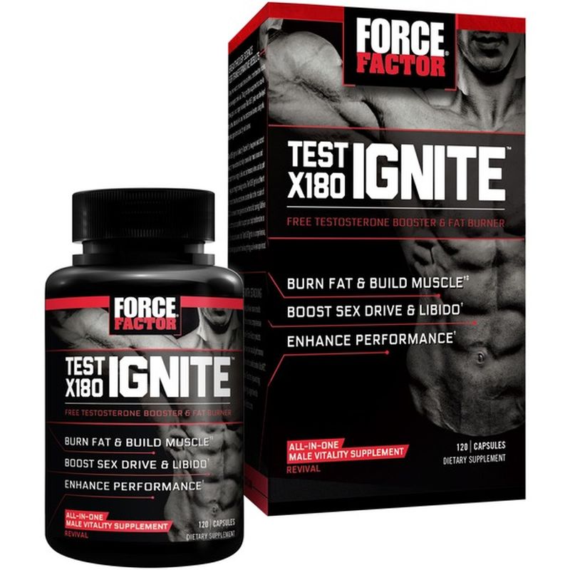 Force Factor Test X180 Ignite Free Testosterone Booster & Fat Burner