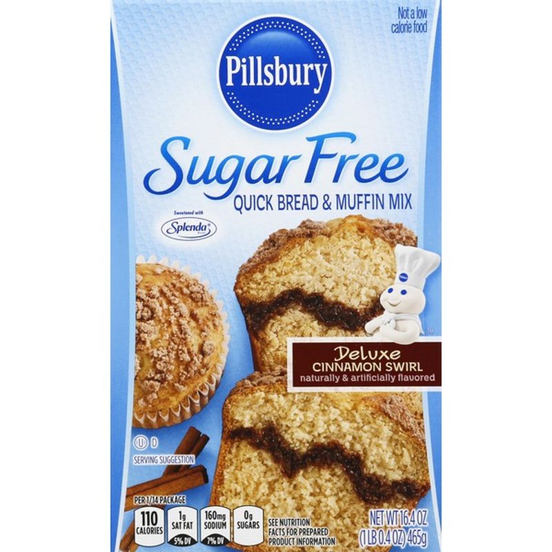 Pillsbury Quick Bread & Muffin Mix, Sugar Free, Deluxe, Cinnamon Swirl ...