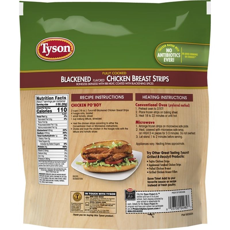Tyson Chicken Breast Strips, Blackened Flavored (1.25 lb) from Kroger ...