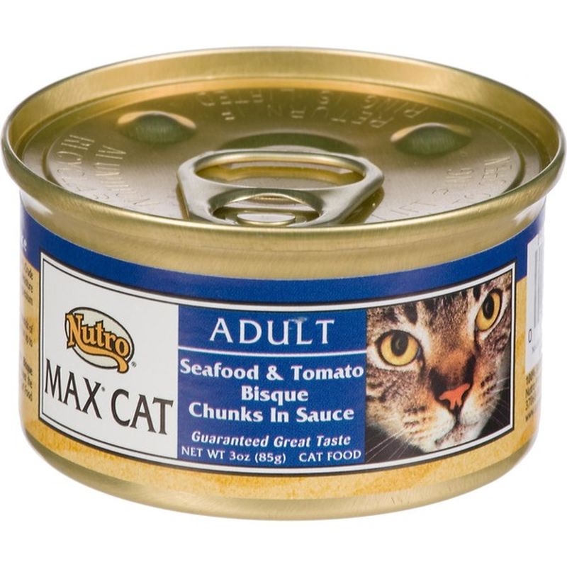 Nutro MAX CAT Adult Seafood & Tomato Bisque Chunks in Sauce Cat Food (3 oz) Instacart
