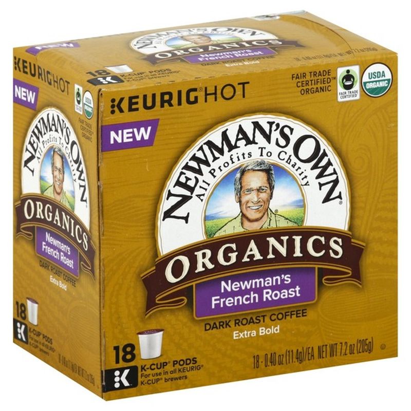 Newman's Own Coffee, Dark Roast, French Roast, KCup Pods (18 each