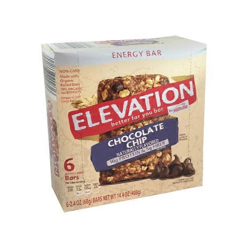 Elevation by Millville Chocolate Chip Energy Bars (6 ct) Instacart