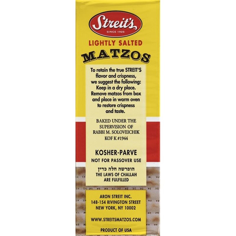 Streit's Matzos, Lightly Salted (11 oz) from Safeway Instacart