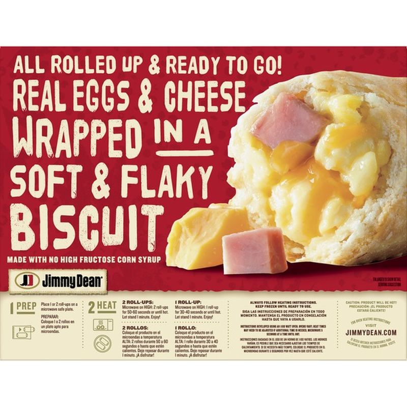Jimmy Dean Biscuit Roll Ups, Egg, Ham & Cheese, Box (0.8 lb) from