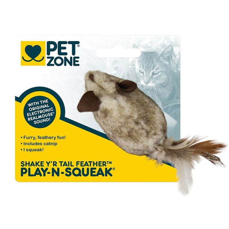 Pet Zone Shake Your Tail Feather Play & Squeak Catnip Filled Cat Toy