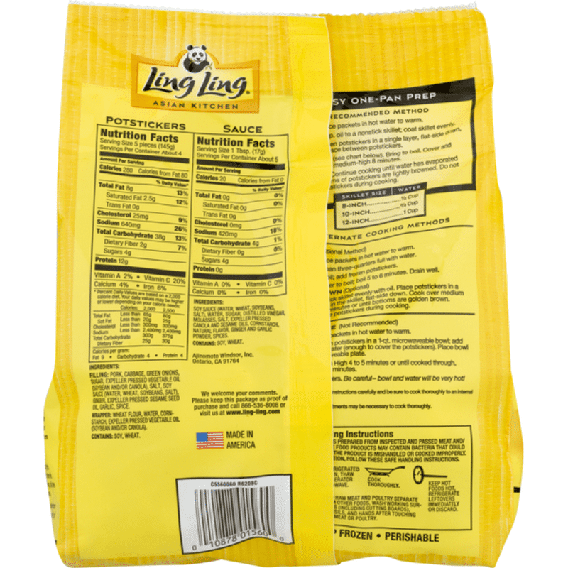 Ling Ling Pork & Vegetable Potstickers Frozen Asian Appetizers (24 oz