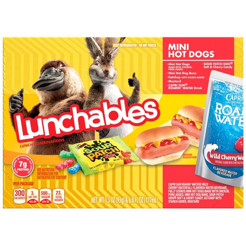 Lunchables Mini Hot Dogs Meal Kit with Capri Sun Roarin' Waters Wild