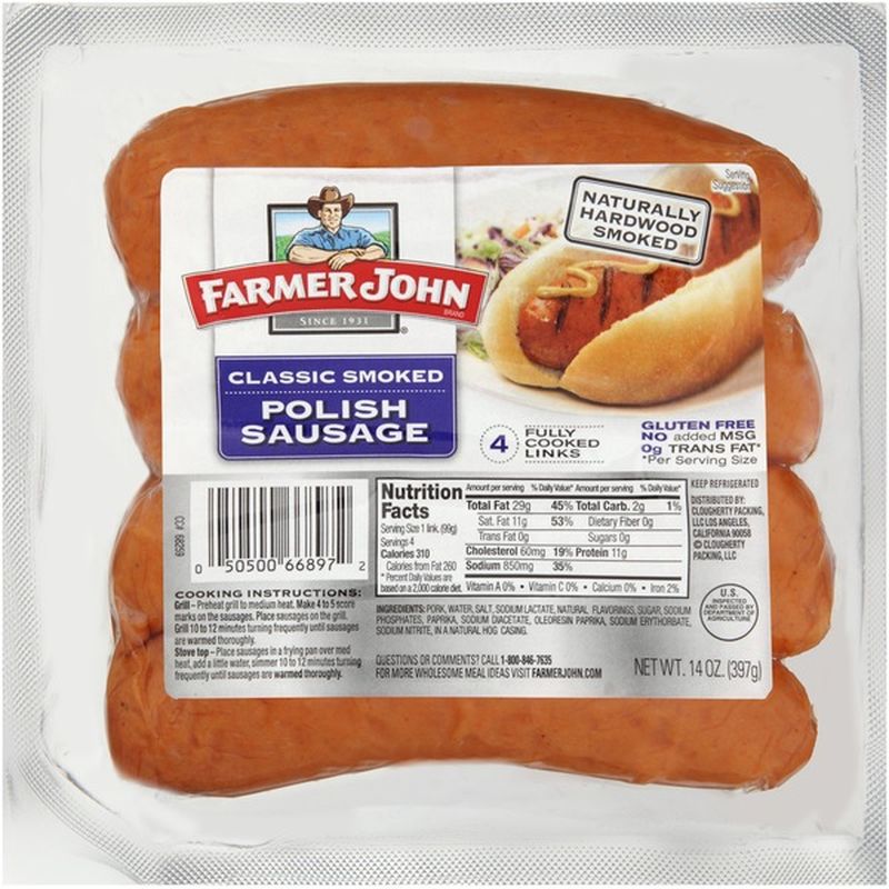 Farmer John Polish Sausage (14 oz) Delivery or Pickup Near Me - Instacart