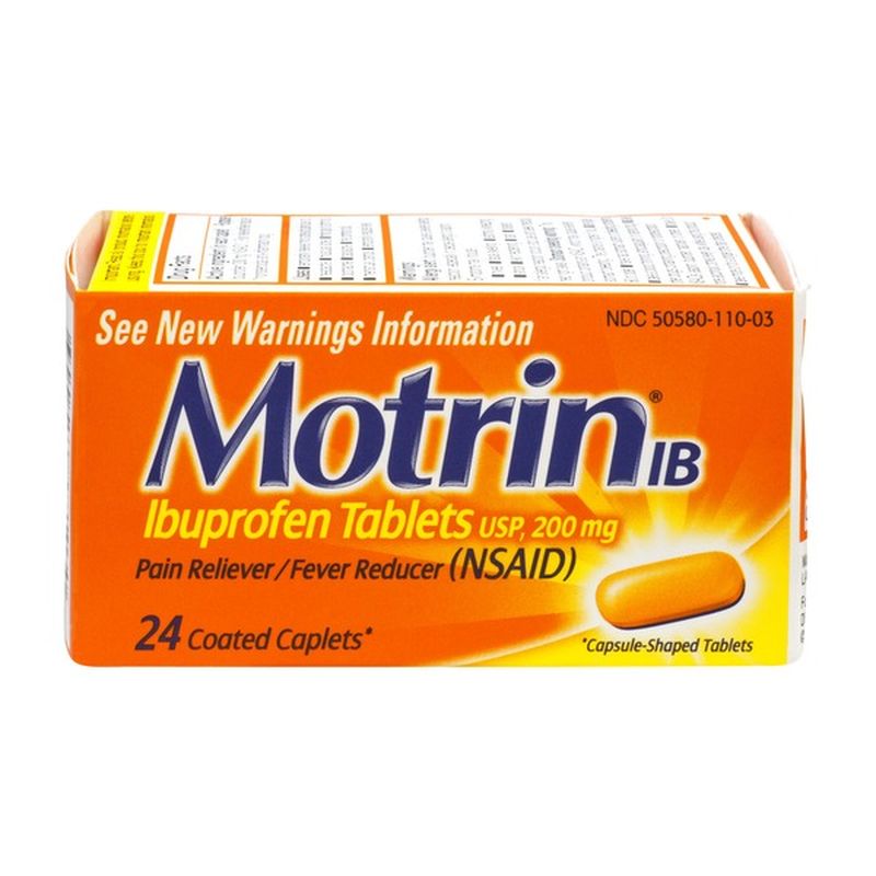 MOTRIN IB Ibuprofen Tablets Pain Reliever/Fever Reducer Coated Caplets