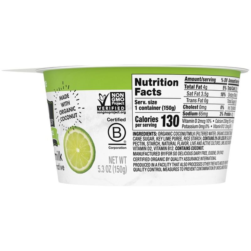 So Delicious Dairy Free Coconut Milk Yogurt Alternative Key Lime