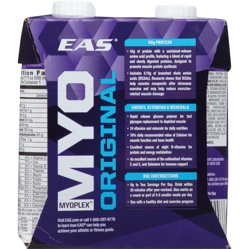 EAS Myoplex Original Protein Shake Vanilla Cake Ready to Drink Bottles