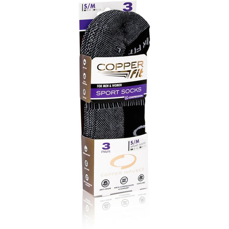 Copper Fit For Men & Women Sport Socks Small/Medium Size