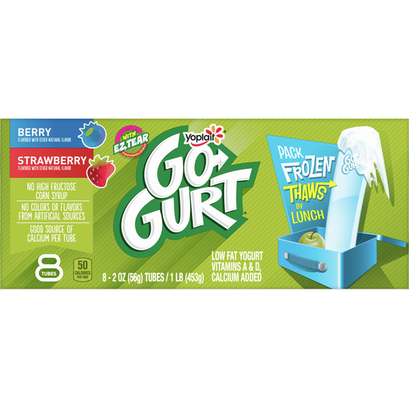 Go Gurt Yogurt, Lowfat, Berry & Strawberry, Variety Pack (8 each ...