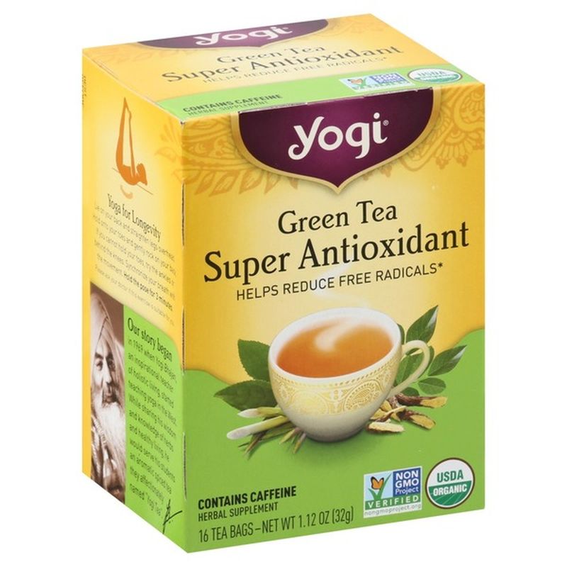 Yogi Herbal Supplement, Green Tea, Super Antioxidant, Tea Bags (16 ct