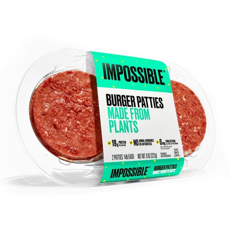 Impossible Burger Patties Made From Plants 2 Each Instacart 