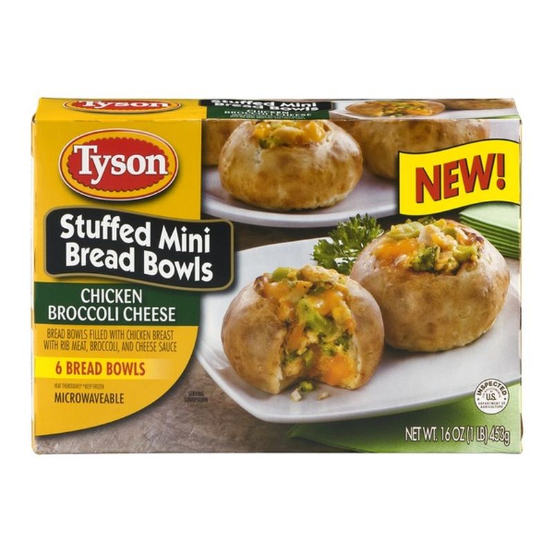 Tyson Stuffed Mini Bread Bowls Chicken Broccoli Cheese 6 Ct 16 Oz Instacart