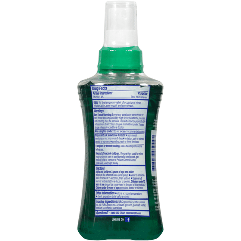 Chloraseptic Sore Throat Menthol Phenol/Oral Pain Reliever (6 fl oz