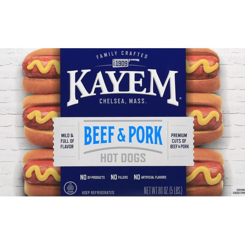 Kayem Hot Dogs, Beef & Pork (80 oz) Instacart