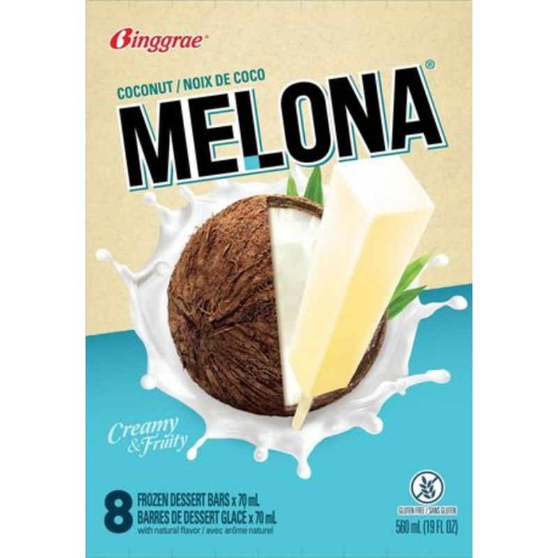 Melona Dessert Bars, Frozen Dairy, Coconut, 8 Pack (8 each) Instacart
