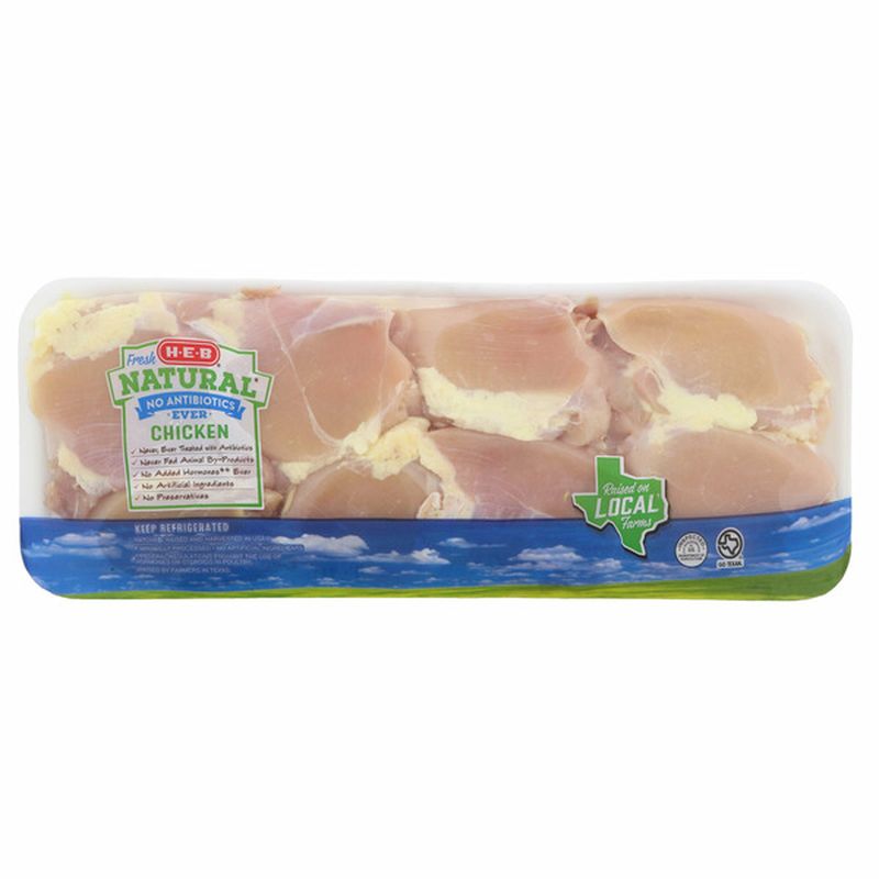 H-E-B Boneless & Skinless Natural Chicken Thighs