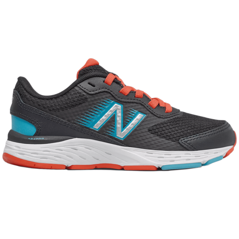 New Balance Youth 680v6 3.5-7 Running Shoes - Black & Ghost Pepper - 4. ...