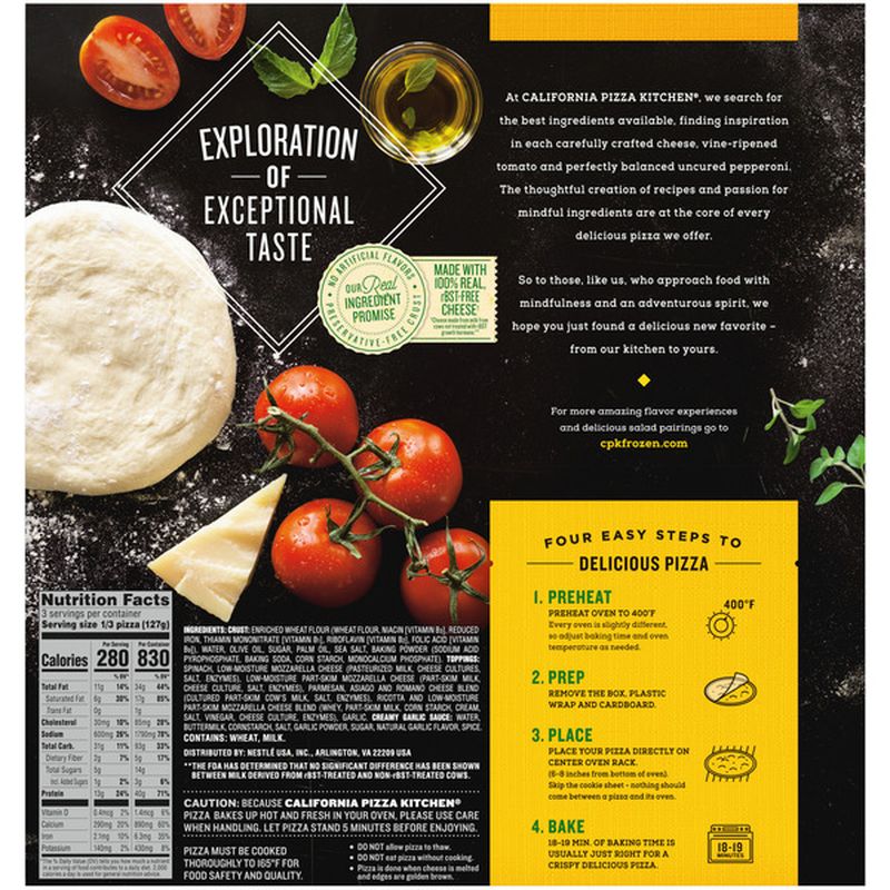 California Pizza Kitchen White Recipe Frozen Pizza With Crispy Thin Crust 13 4 Oz Instacart