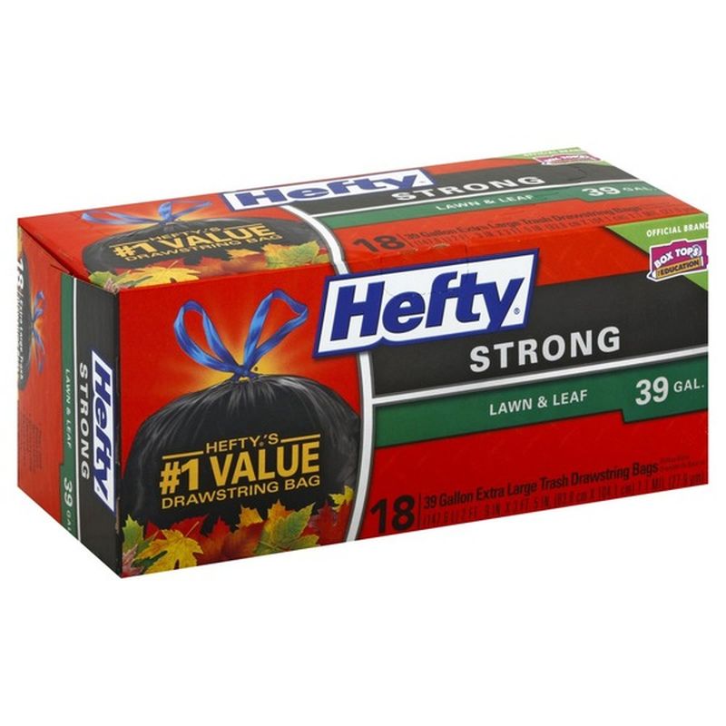 Hefty Strong Lawn & Leaf Extra Large Trash Drawstring Bags (18 each) Instacart