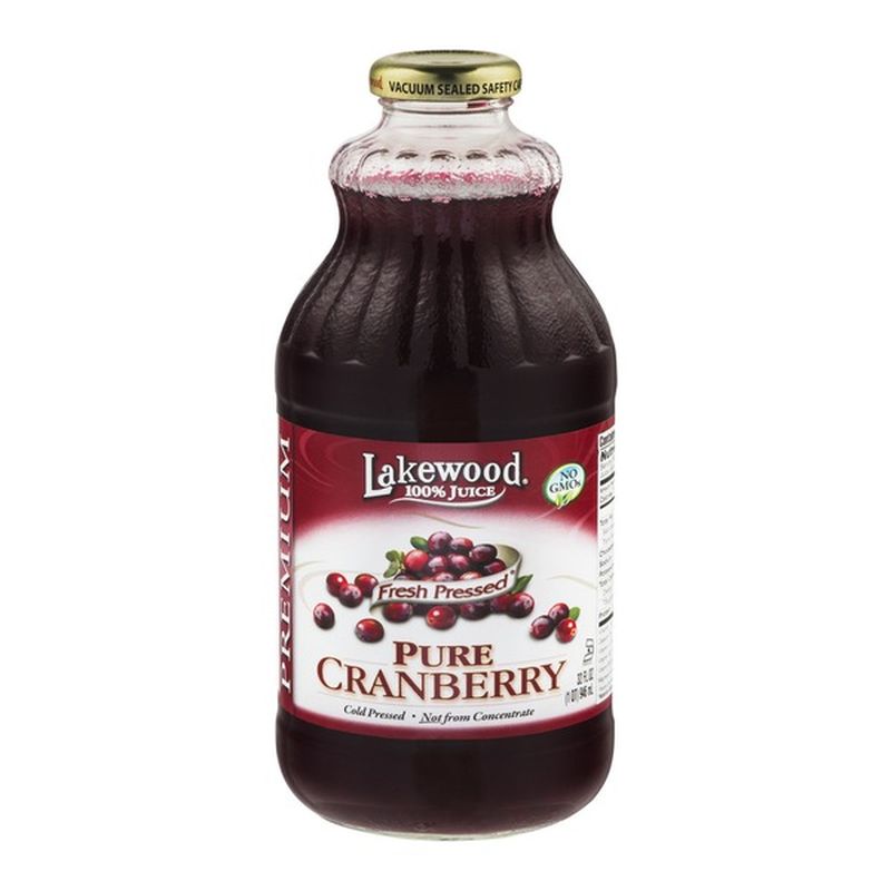 Lakewood Organic 100% Juice, Pure Cranberry, Premium, Bottle (32 oz ...