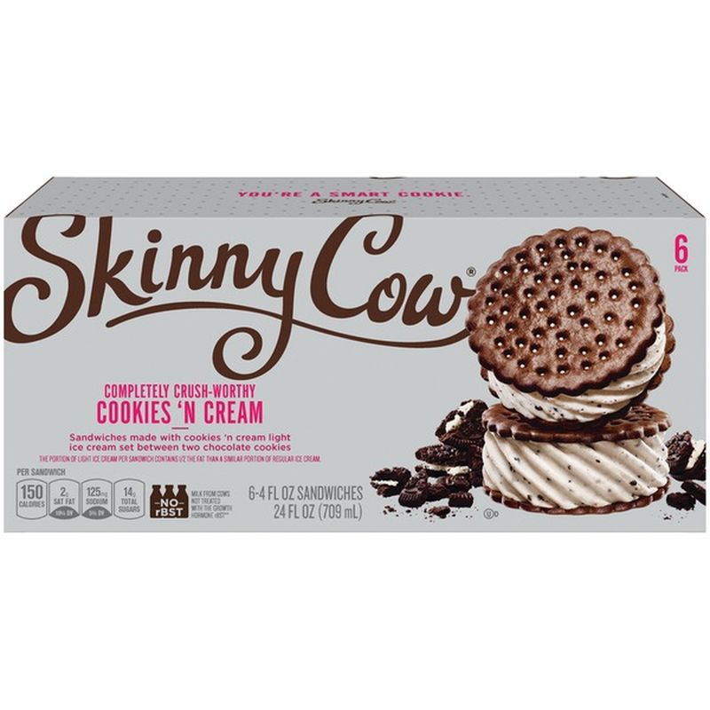 Skinny Cow Cookies n Cream Ice Cream Sandwich (6 ct) from Mollie Stone