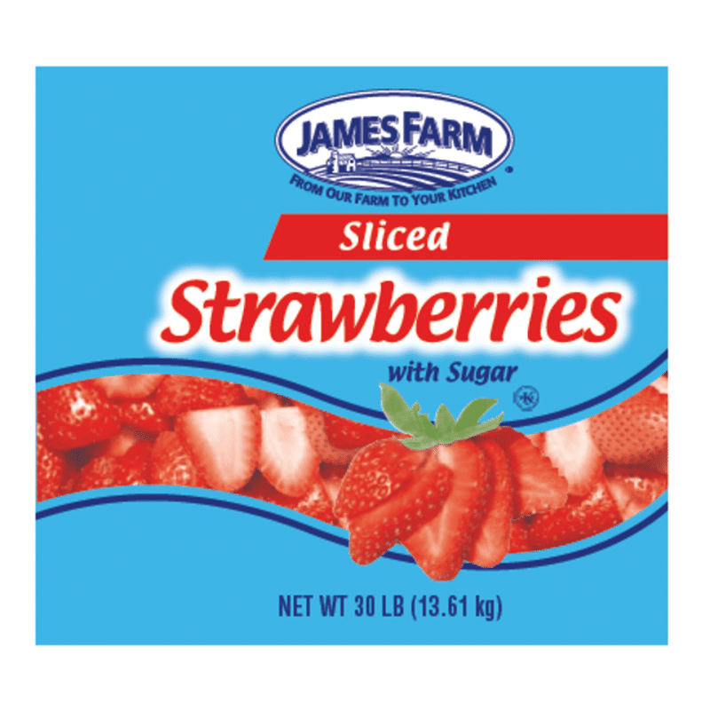 James Farm Sliced Strawberries in Syrup (30 lb) Instacart
