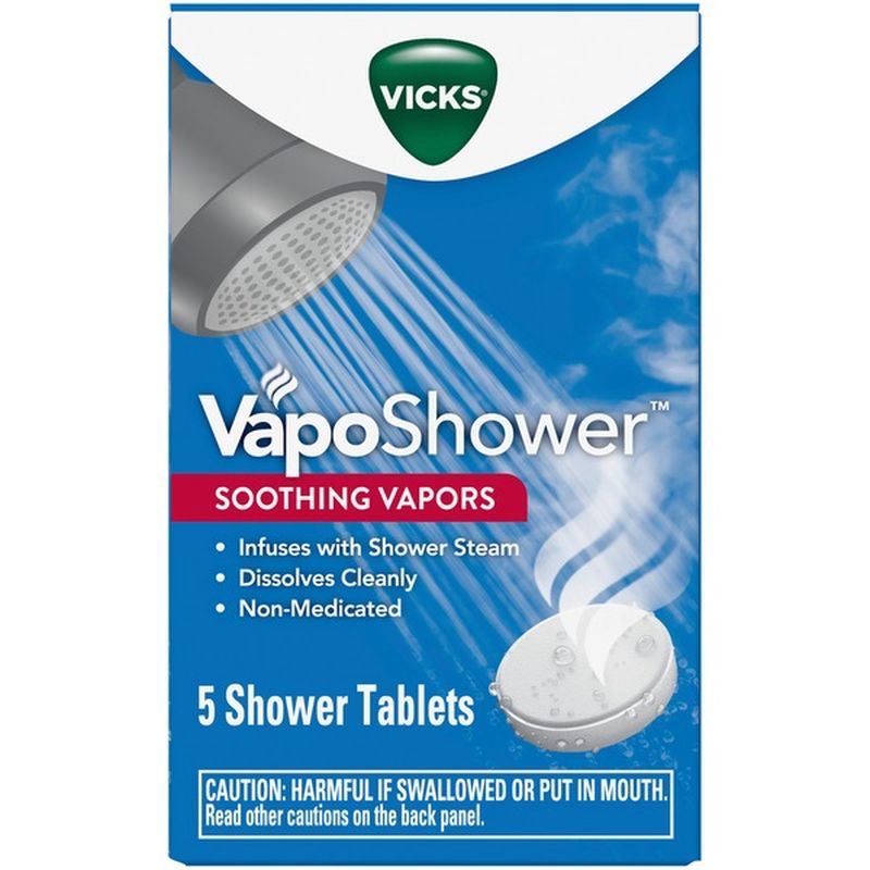 V VapoShower Aromatherapy Shower Bomb, Soothing Vicks Vapor Steam (5 ct