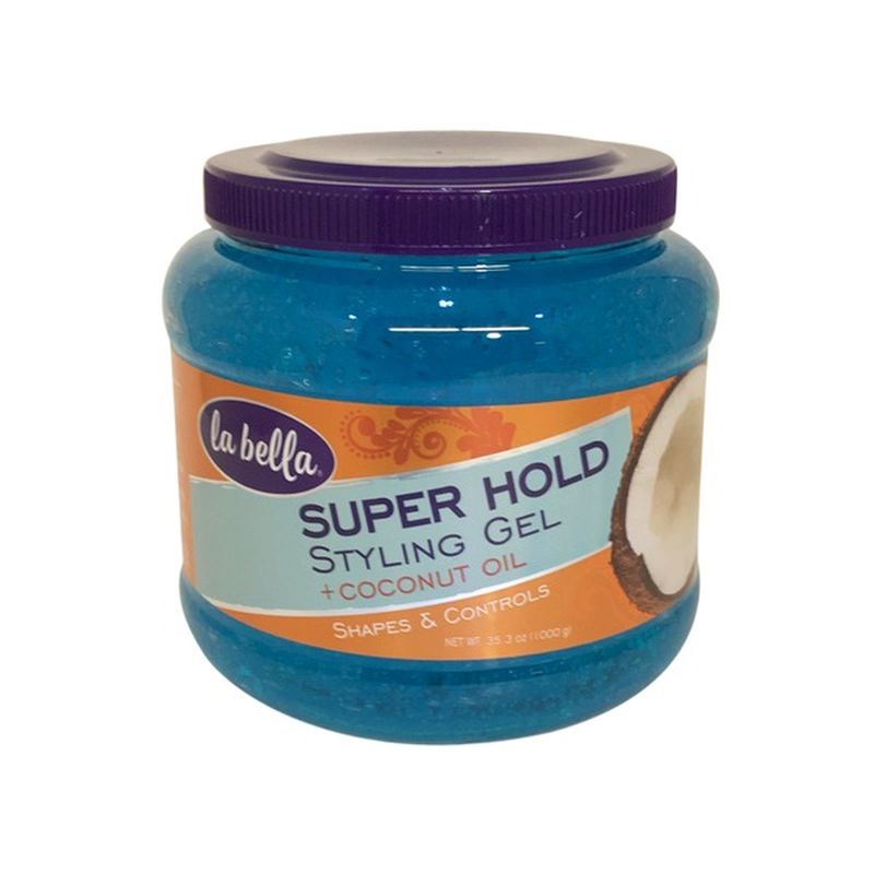 La Bella Super Hold Styling Gel + Coconut Oil (35.3 oz) - Instacart