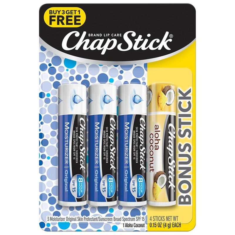 Chapstick Original Skin Protectant with Bonus Aloha Coconut Sunscreen ...