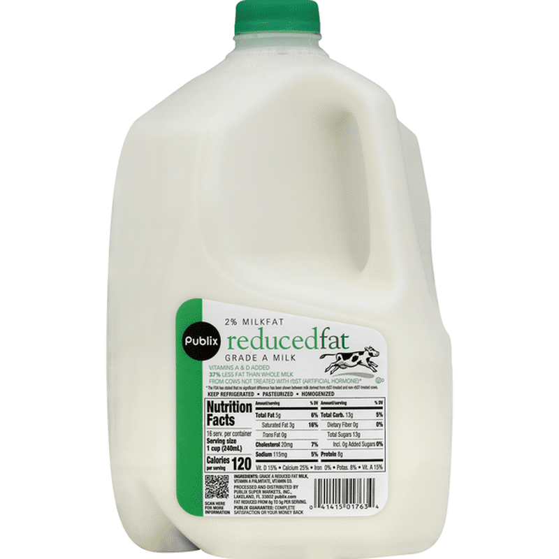 Publix Milk, Reduced Fat, 2% Milkfat (1 gal) - Instacart