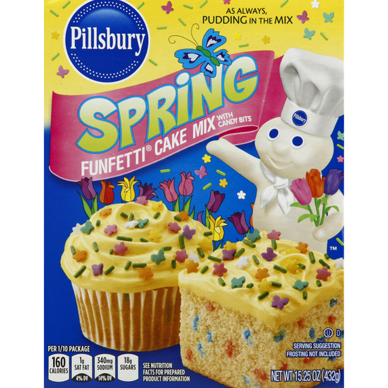 Pillsbury Cake Mix, Funfetti, Spring, With Candy Bits (15.25 Oz 