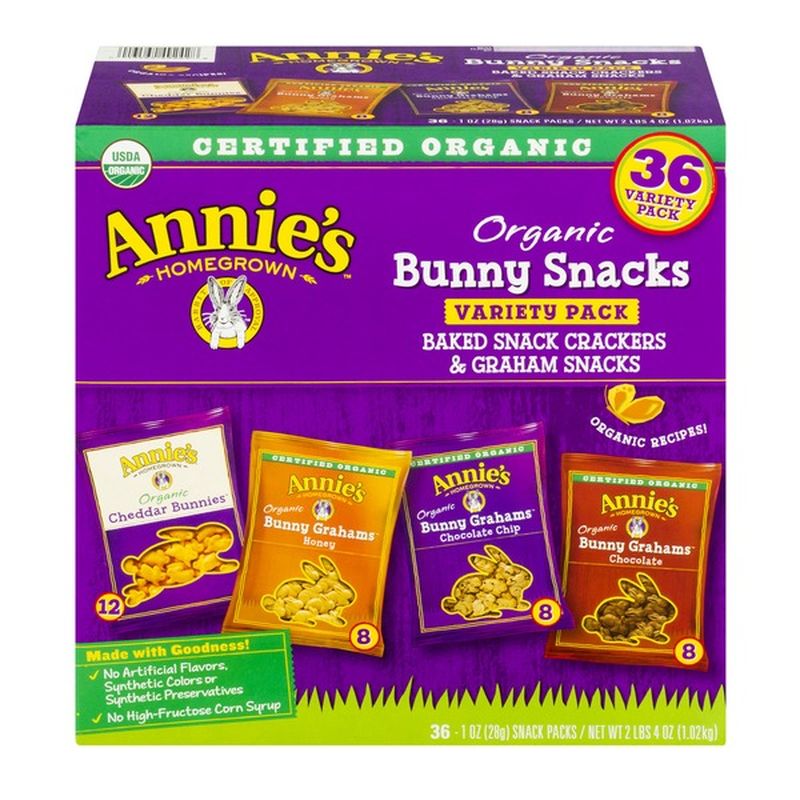 Annie's Homegrown Organic Bunny Snacks Variety Pack Baked Snack