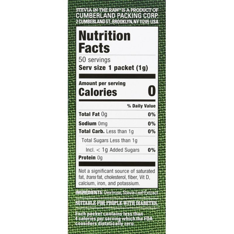 Stevia in the Raw Sweetener, Zero Calorie (50 ct) Instacart