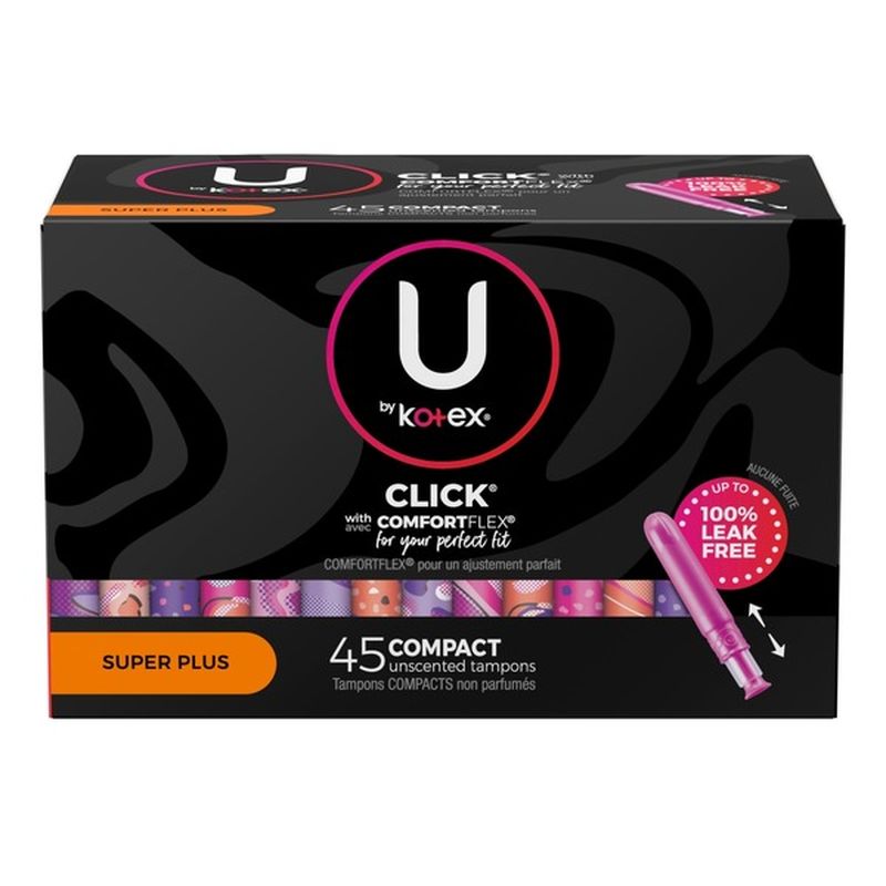 U by Kotex Tampons, Compact, Super Plus, Unscented (45 each) Instacart