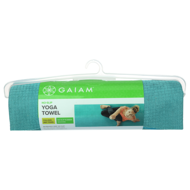 Gaiam Turquoise Sea Polyester & Nylon No Slip Yoga Mat Towel