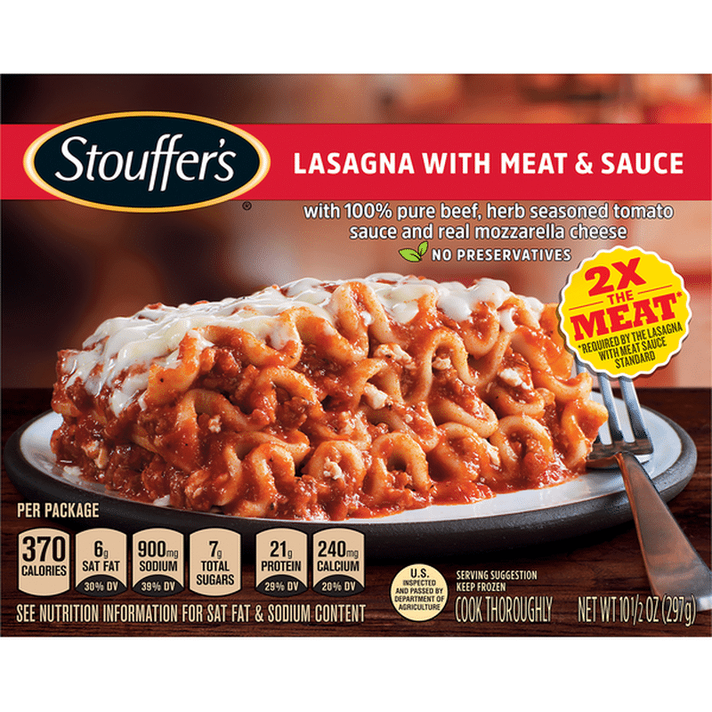 Stouffer's Lasagna With Meat & Sauce Frozen Meal (10.5 Oz) From Big Y ...