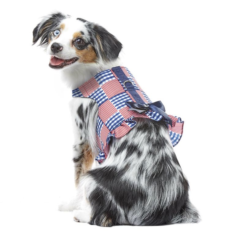 Ssh Medium Navy/Red Patchwork Harness Dress