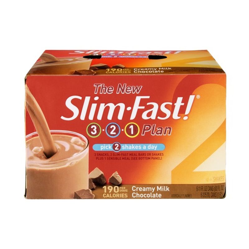 Slim-Fast Slim Fast! 3-2-1 Plan Creamy Milk Chocolate Shakes - 6 CT (66 ...