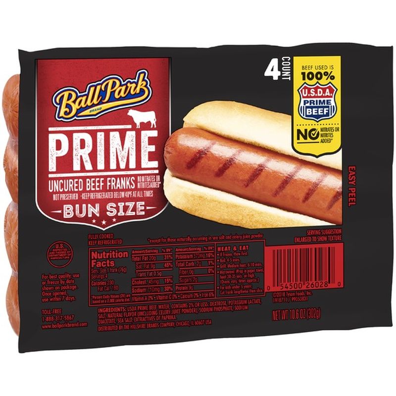 Ball Park Prime Uncured Beef Franks (10.6 oz) Instacart