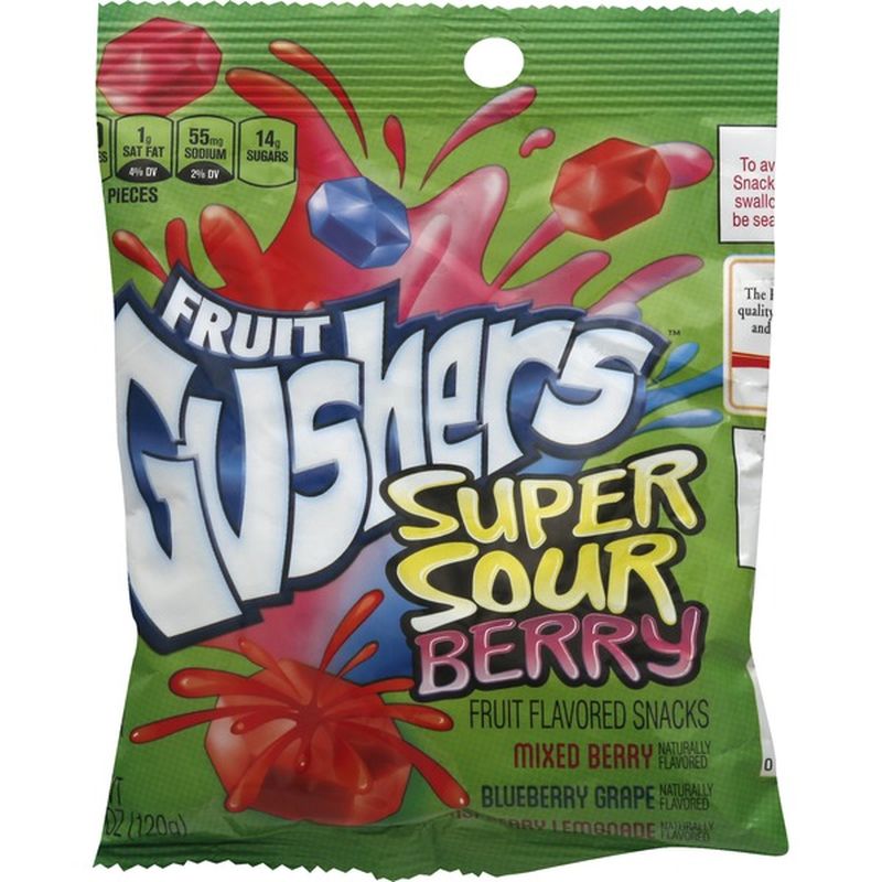 Fruit Gushers Fruit Snacks, Super Sour Berry (4.25 oz) Instacart
