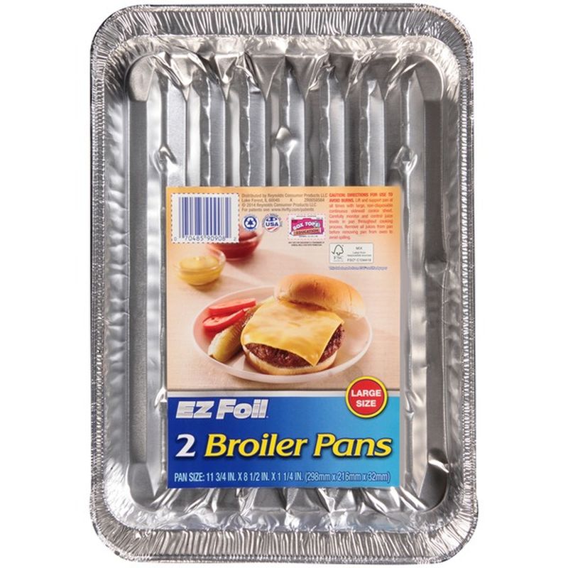 Hefty EZ Foil 11.75" x 8.5" x 1.25" Large Size Broiler Pans (2 ct