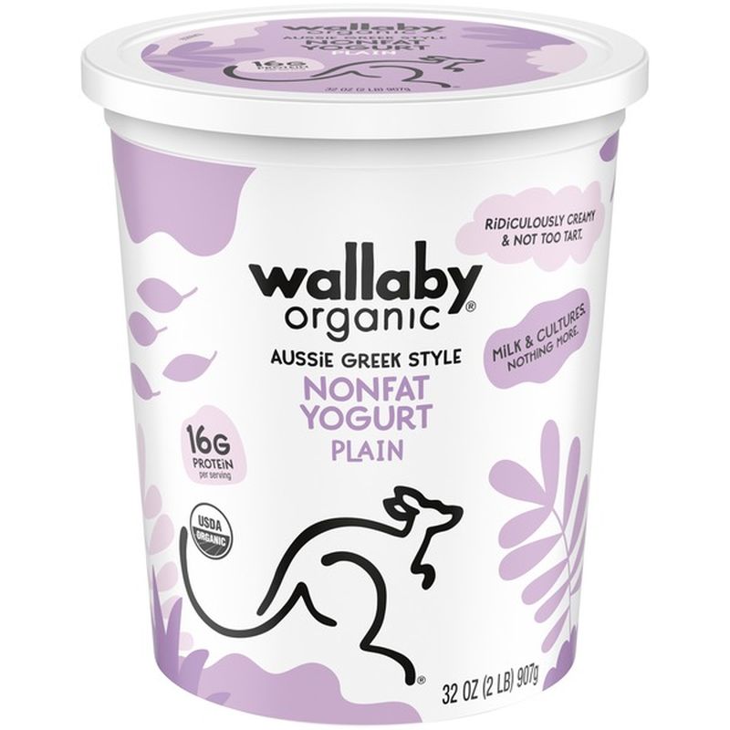 Wallaby Organic Greek Plain Nonfat Yogurt 32 Oz Instacart