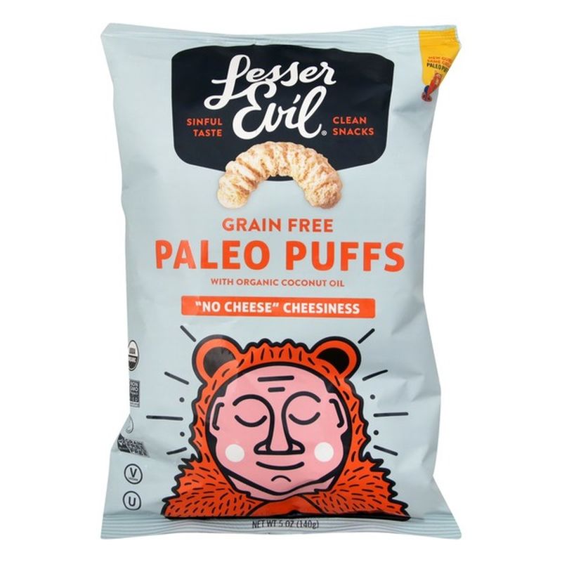 lesserevil paleo puffs no cheese cheesiness reviews