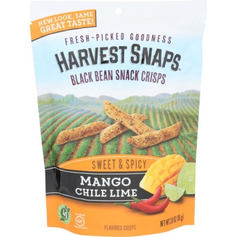 Harvest Snaps Black Bean Snack Crisps, Mango Chile Lime, Sweet & Spicy ...