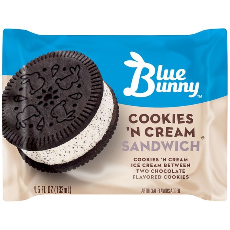 Blue Bunny Cookies 'N Cream Sandwich (4.5 fl oz) Instacart
