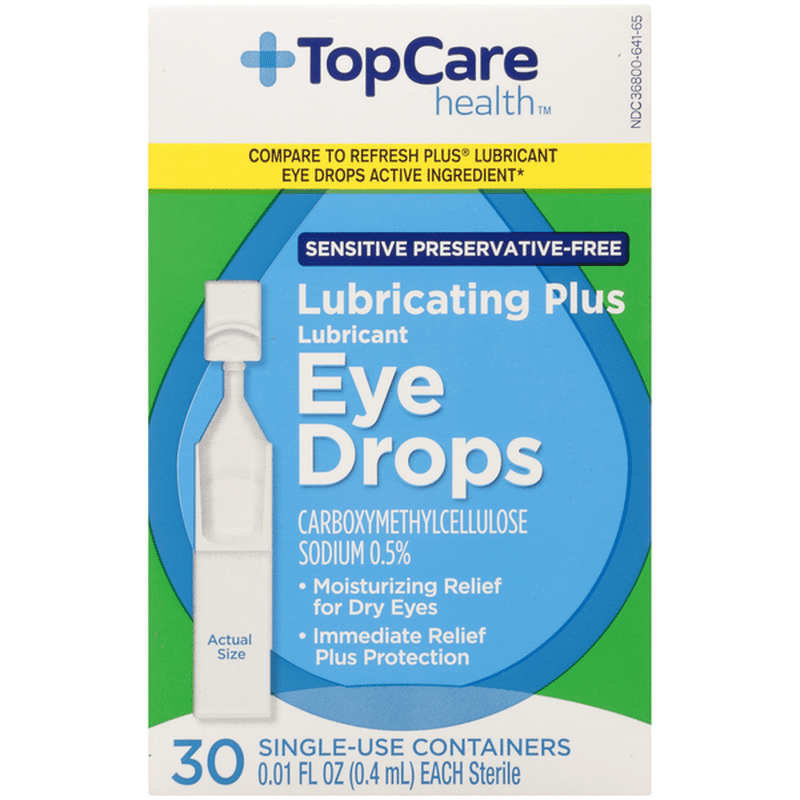Top Care Sterile Lubricating Plus Lubricant Eye Drops Carboxymethylcellulose Sodium 0.5 Single